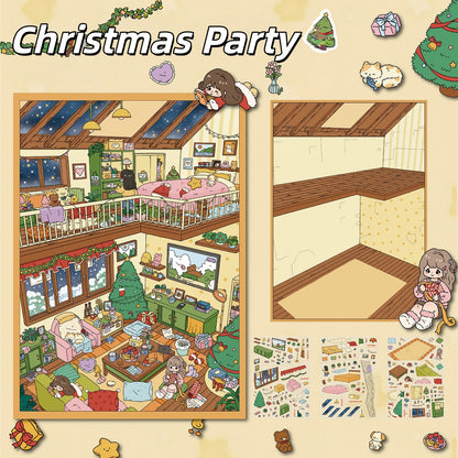 Little Cozy Home 3D Sticker | 2 Cute Miniature Scenes