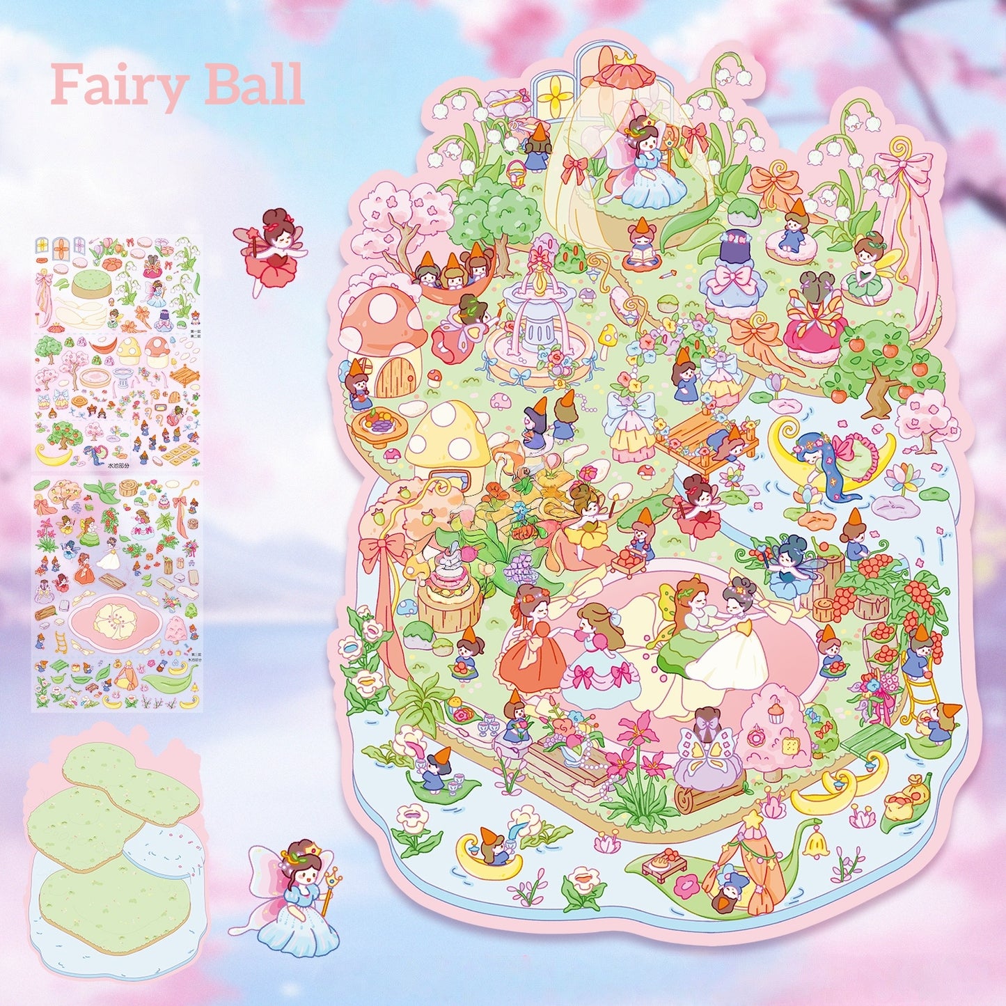 Enchanted Realms 3D Sticker | 2 Cute Miniature Scenes