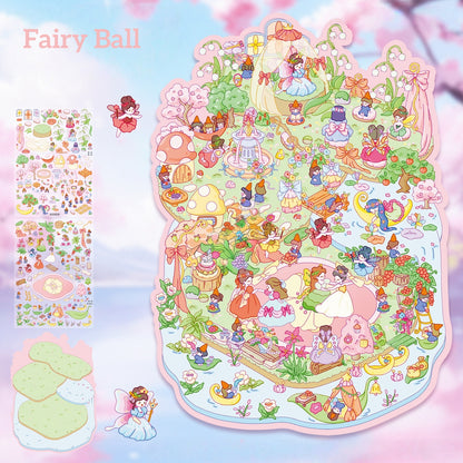 Enchanted Realms 3D Sticker | 2 Cute Miniature Scenes