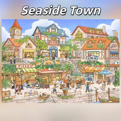 Dream Town 3D Sticker | 2 Cute Miniature Scenes