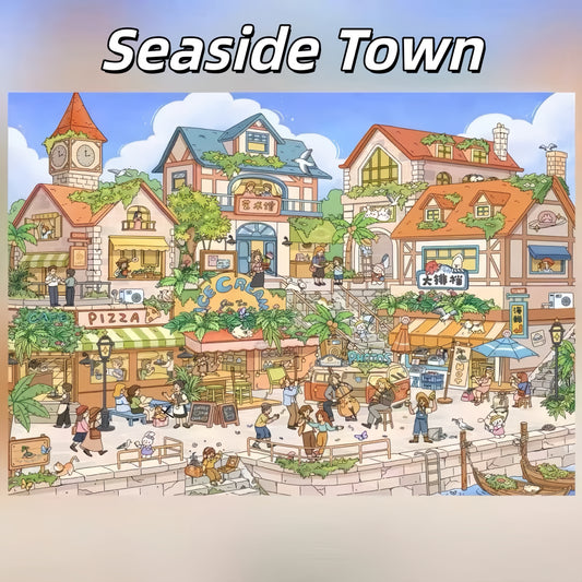 Dream Town 3D Sticker | 2 Cute Miniature Scenes