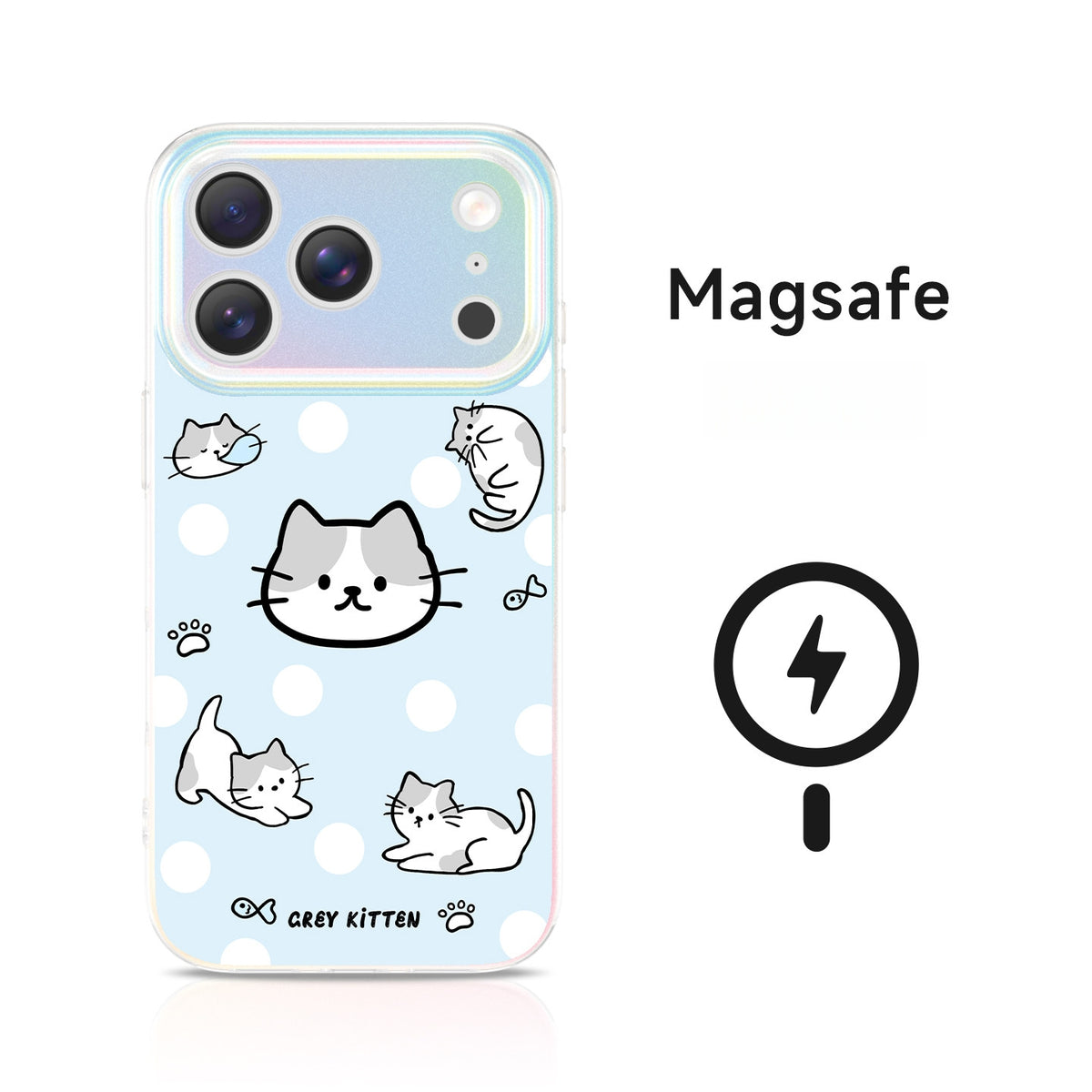 Polka Dot Cute Kitten Acrylic Phone Case