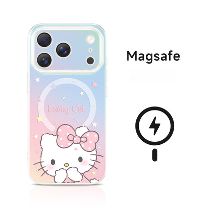 Colorful Star Cover-Mouth Kitty Acrylic Phone Case
