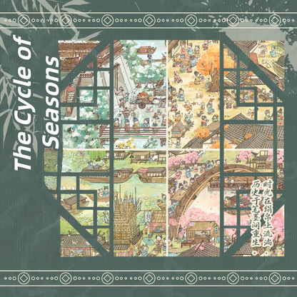 The Cycle of Seasons 3D Sticker | 4 Cute Miniature Scenes