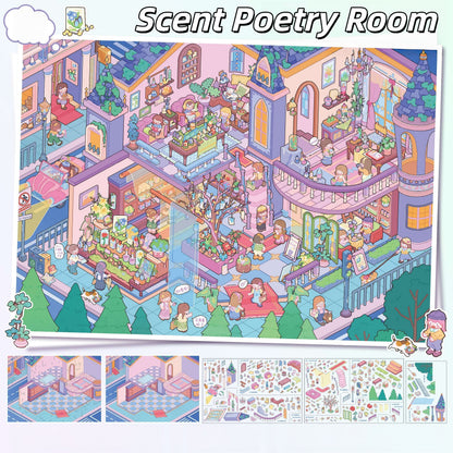 Butterflies and Perfume 3D Sticker | 2 Cute Miniature Scenes