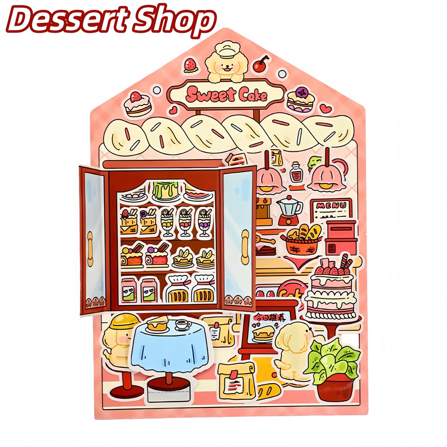 Street Corner Store 3D Sticker | 4 Cute Miniature Scenes