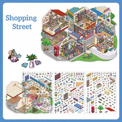 Streetscape 3D Sticker | 2 Cute Miniature Scenes