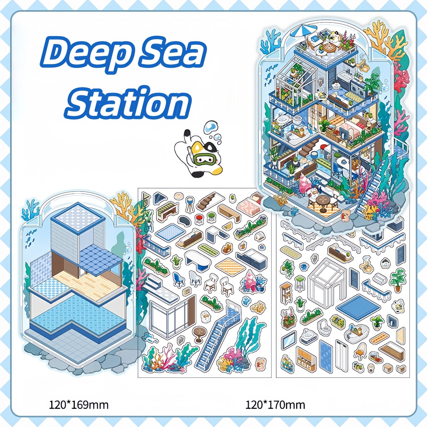Simulation Management 3D Sticker | 4 Cute Miniature Scenes