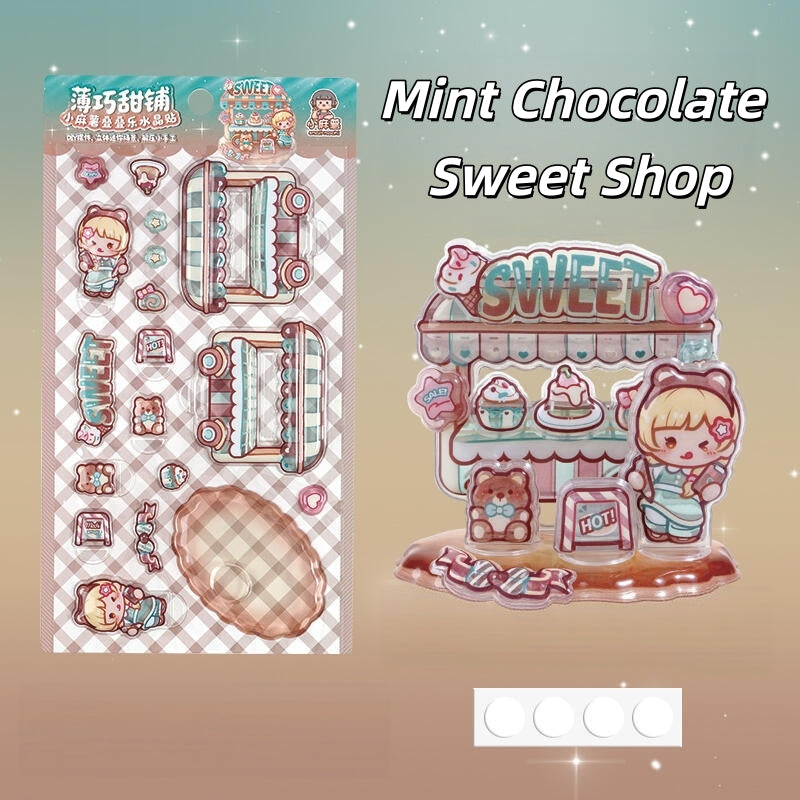 Sweet Carnival Nights 3D Stackable Stickers | 4 Cute Miniature Themes