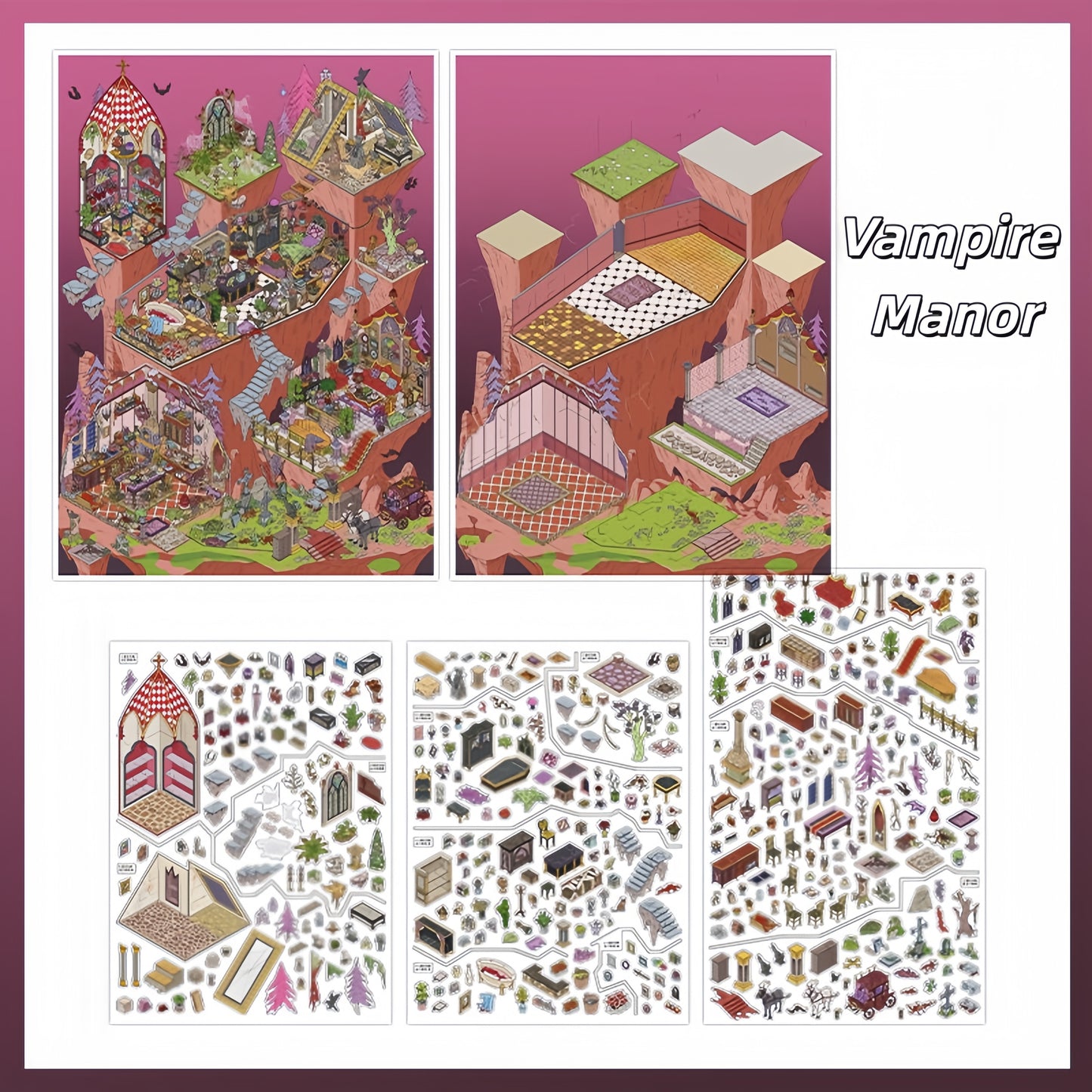 Echoes of the Unseen 3D Sticker | 2 Cute Miniature Scenes