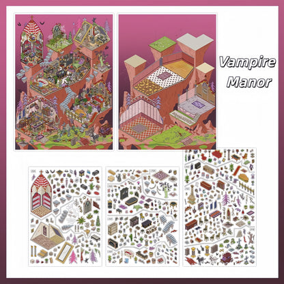 Echoes of the Unseen 3D Sticker | 2 Cute Miniature Scenes