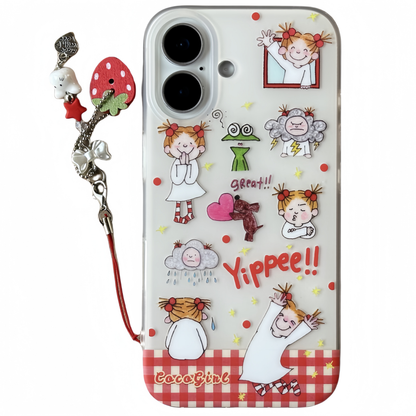 Coco Girl Strawberry Charm Acrylic Phone Case