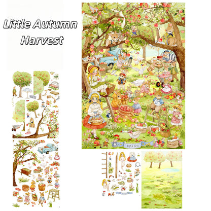 Watercolor Fairy Tale 3D Sticker | 4 Cute Miniature Scenes