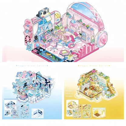 Sugar Drop Series 3D Sticker | 3 Cute Miniature Scenes