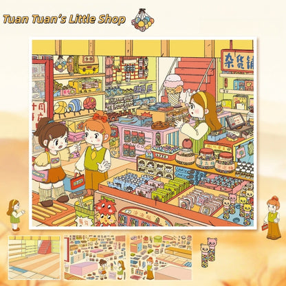 Little Shop 3D Sticker | 2 Cute Miniature Scenes