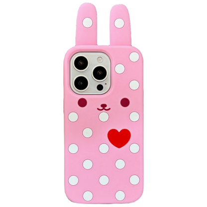 Heart Bunny Ears Silicone Phone Case