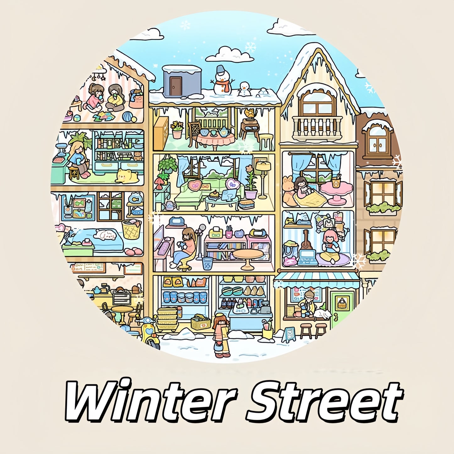 Street Corner 3D Sticker | 2 Cute Miniature Scenes