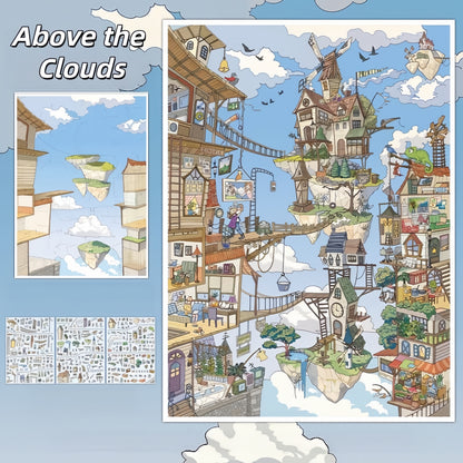 Between Sky and Sea 3D Sticker | 2 Cute Miniature Scenes