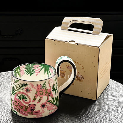 Pink Leopard Rainforest Adventure Ceramic Mug