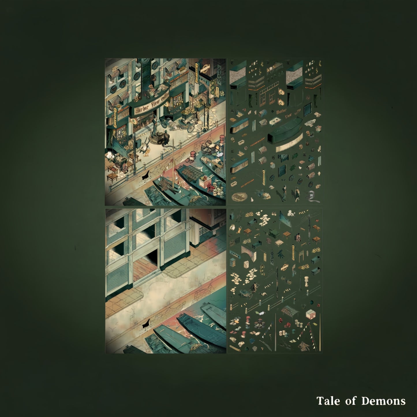Tale of Demons 3D Sticker | 2 Cute Miniature Scenes