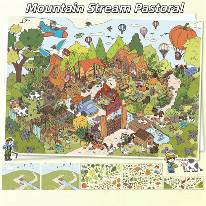 Pastoral Days 3D Sticker | 2 Cute Miniature Scenes