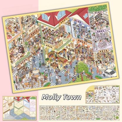Little Towns 3D Sticker | 2 Cute Miniature Scenes