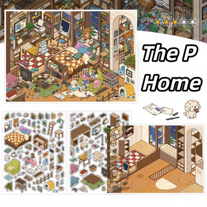 MBTI Home 3D Sticker | 2 Cute Miniature Scenes