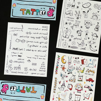 Whimsical Doodle Temporary Tattoo