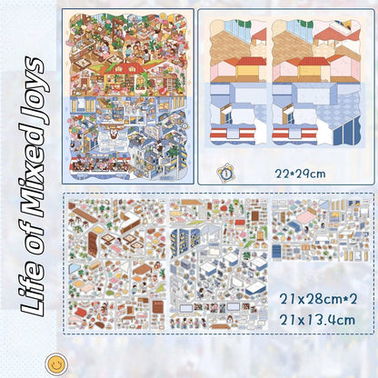 Leisure Daily 3D Sticker | 6 Cute Miniature Scenes