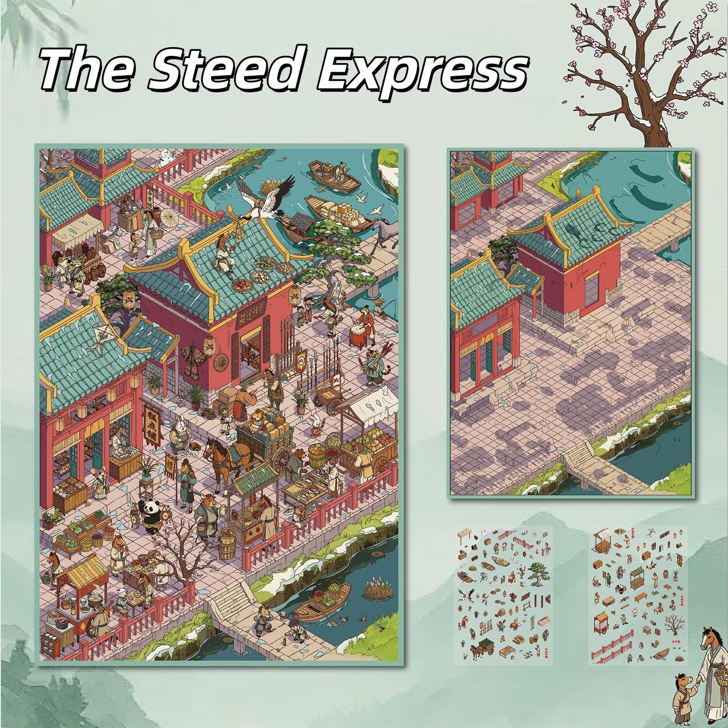 Zodiac Street 3D Sticker | 2 Cute Miniature Scenes