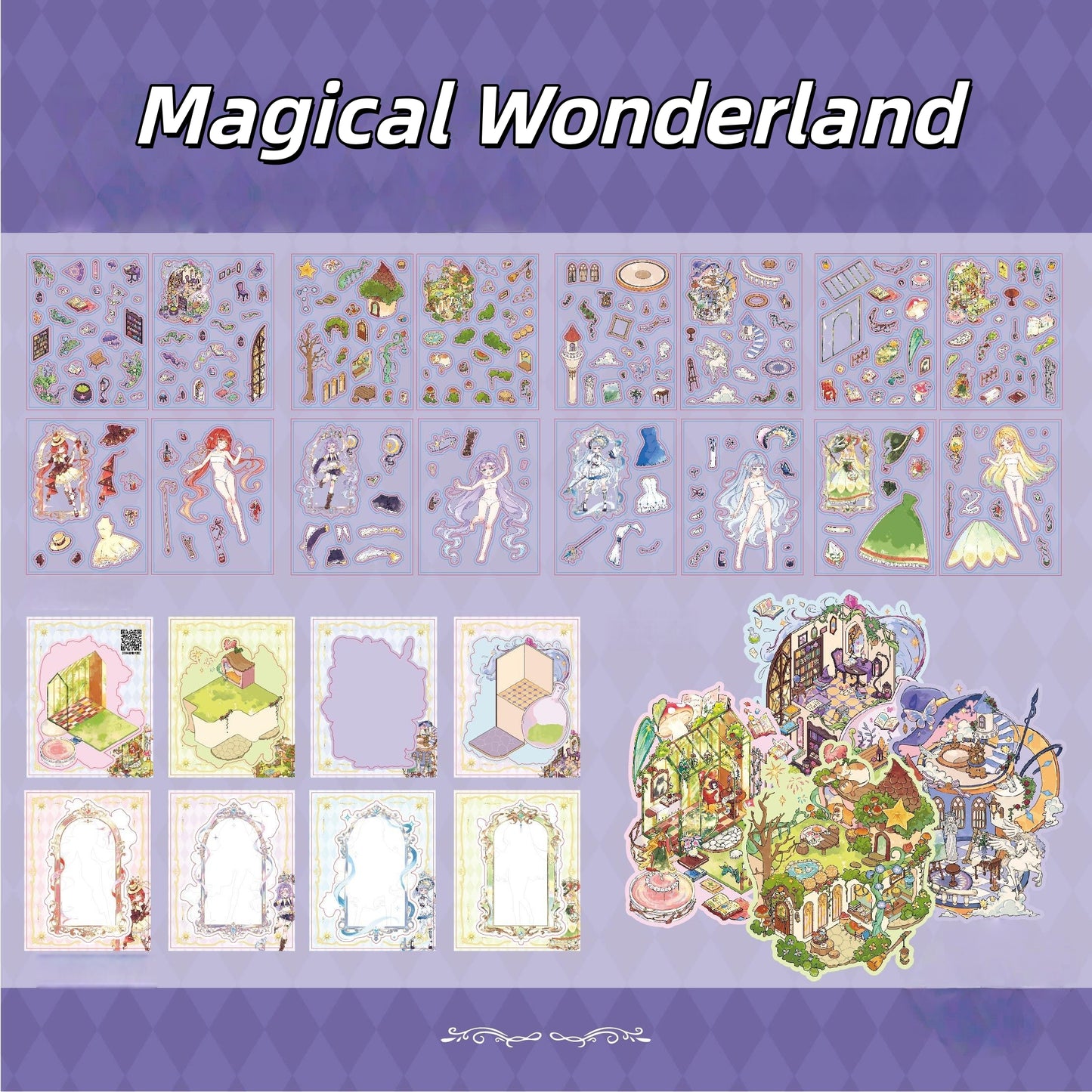 Whimsical Town 3D Sticker Book