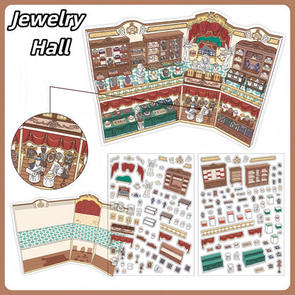 Little Exhibition 3D Sticker | 4 Cute Miniature Scenes