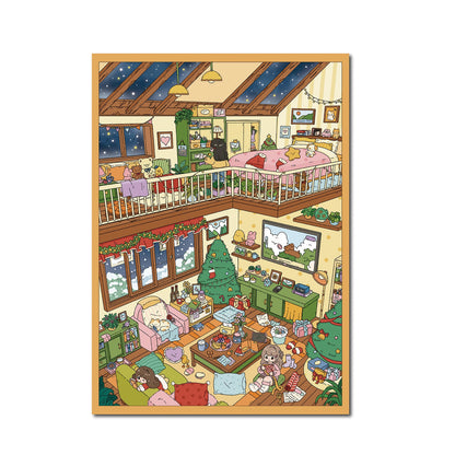 Little Cozy Home 3D Sticker | 2 Cute Miniature Scenes