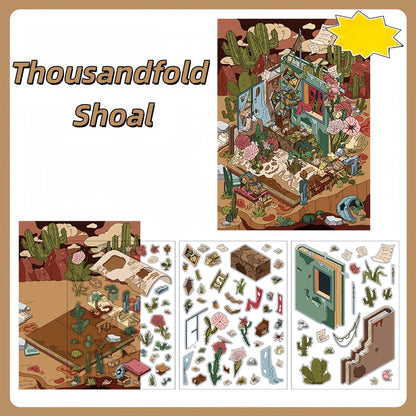 Lost Realm 3D Sticker | 2 Cute Miniature Scenes