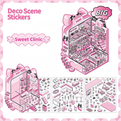Tiny Shops 3D Sticker | 4 Cute Miniature Scenes