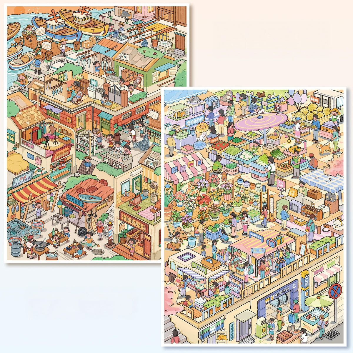By the Shore 3D Sticker | 2 Cute Miniature Scenes