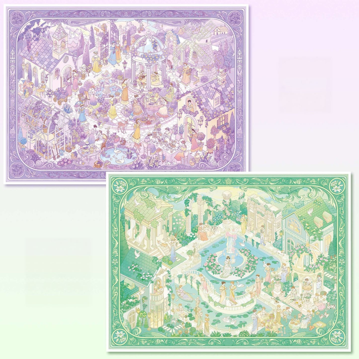 Gilded Time 3D Sticker | 2 Cute Miniature Scenes