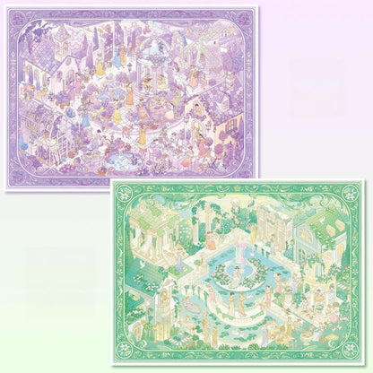 Gilded Time 3D Sticker | 2 Cute Miniature Scenes