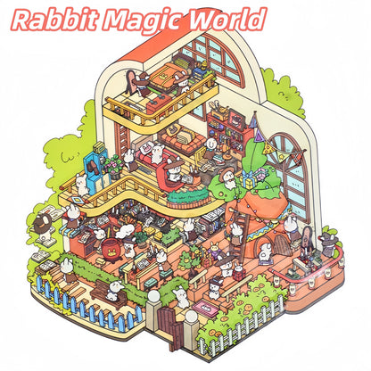 Bunny's Easter Daily 3D Sticker | 4 Cute Miniature Scenes