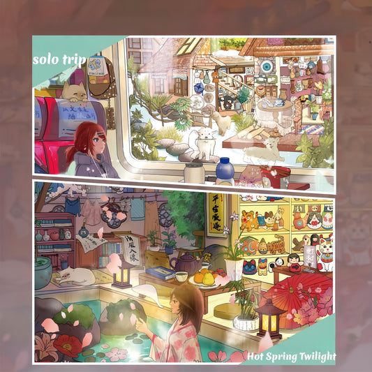 Journey Moments 3D Sticker | 2 Cute Miniature Scenes