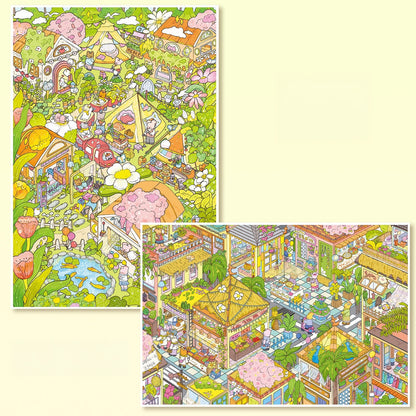Springtime Whimsy 3D Sticker | 2 Cute Miniature Scenes