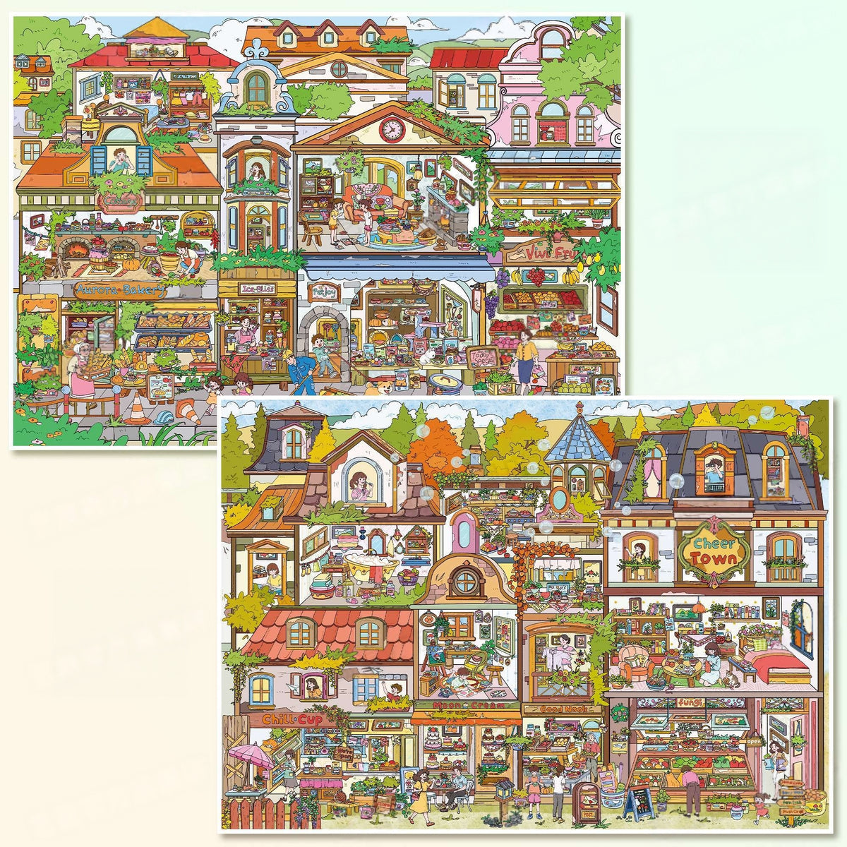 A Year in the Rental 3D Sticker | 2 Cute Miniature Scenes