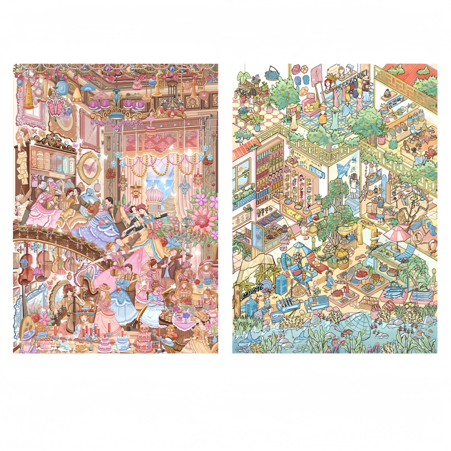 Dance & Tide 3D Sticker | 2 Cute Miniature Scenes