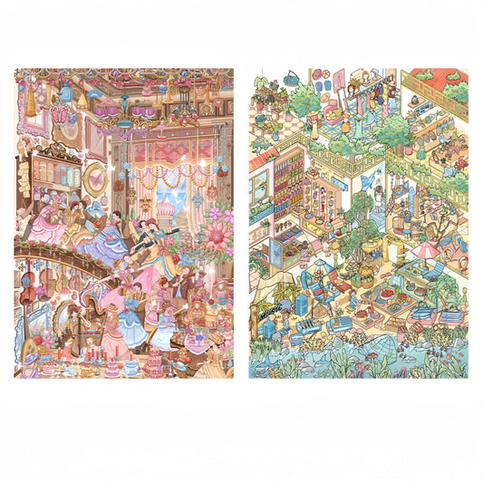 Dance & Tide 3D Sticker | 2 Cute Miniature Scenes