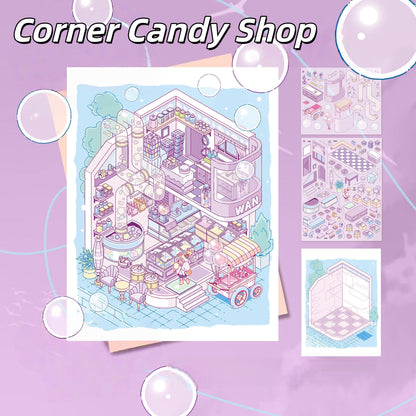 The Journey on Dream Island 3D Sticker | 4 Cute Miniature Scenes