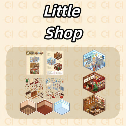 Cute Little Houses 3D Sticker | 12 Cute Miniature Scenes