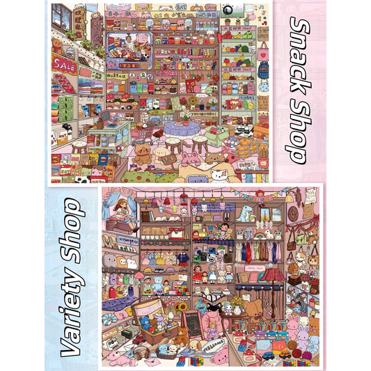 Little Shops 3D Sticker | 2 Cute Miniature Scenes
