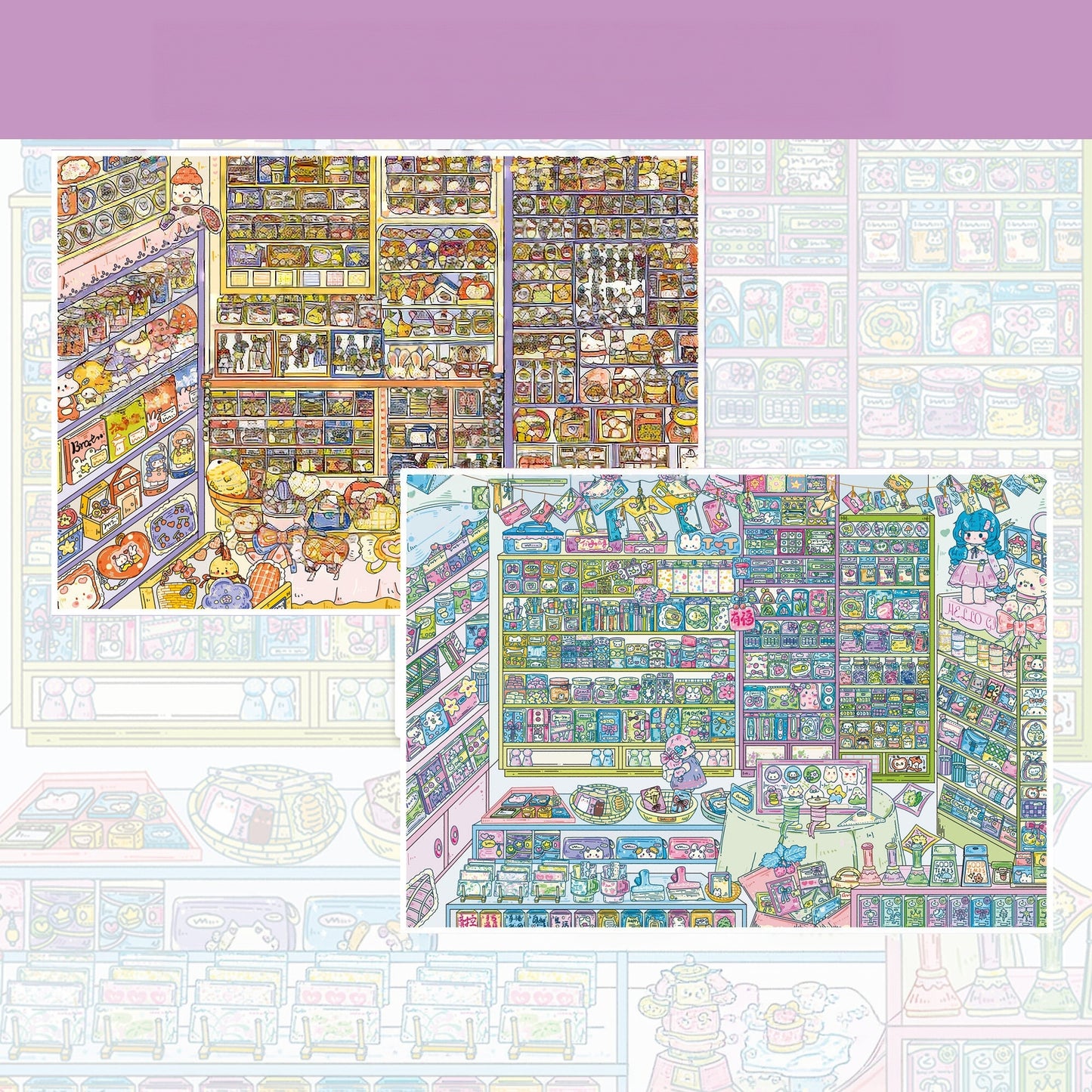 Warm Shop 3D Sticker | 2 Cute Miniature Scenes