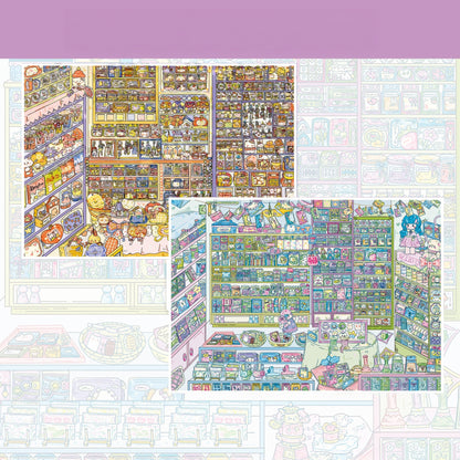 Warm Shop 3D Sticker | 2 Cute Miniature Scenes
