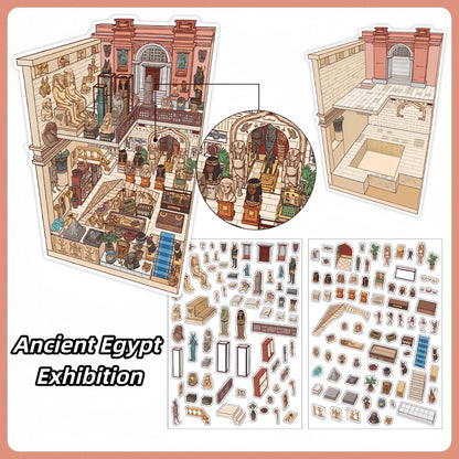 Little Exhibition 3D Sticker | 4 Cute Miniature Scenes